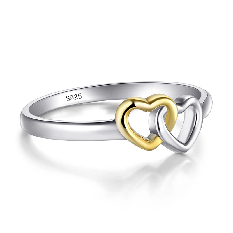 Hainon Sweet heart s925 sterling silver hollow ring simple popular ring Gift card flannel bag set 1