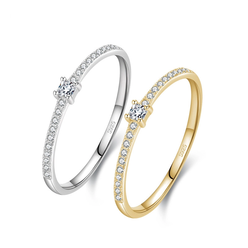 Hainon s925 sterling silver simple ring female fine ring personality index finger ring fashion jewelry Gift card flannel bag set 1