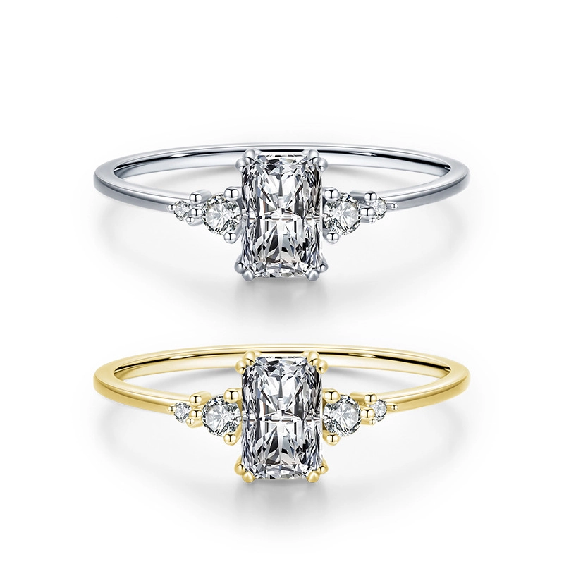 Hainon wholesale fashion S925 silver classic zircon ring temperament wedding ring Gift card flannel bag set 1