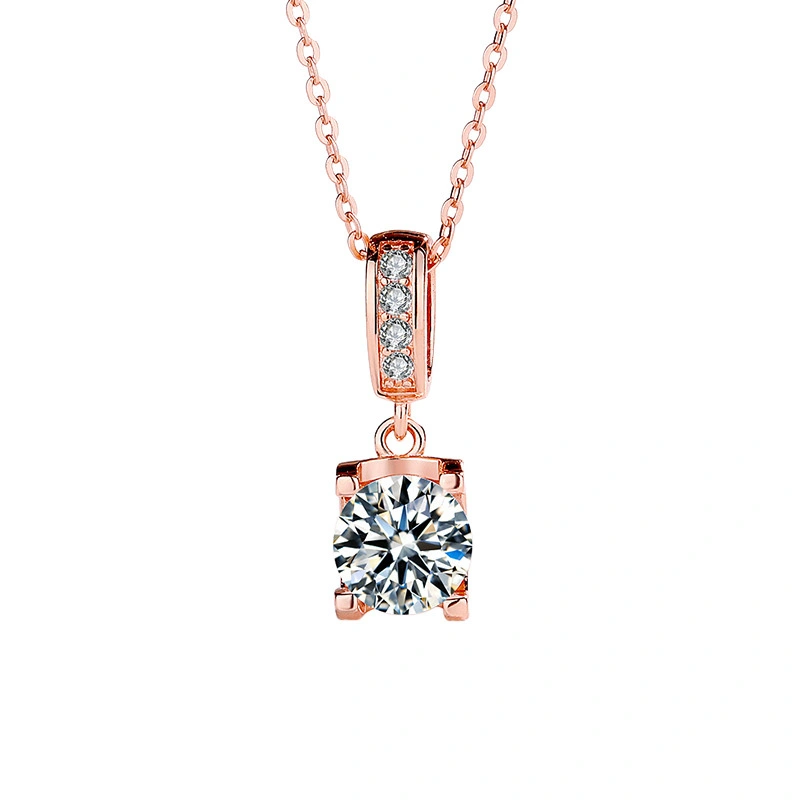 Hainon 925 sterling silver necklace square zircon white gold plating romantic holiday gifts jewelry necklace 1