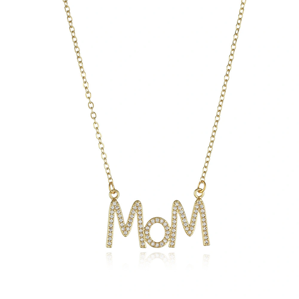 Hainon mom Necklaces For Women 18K Gold Plated Necklace letter Necklaces Personalized Jewelry gift card 1