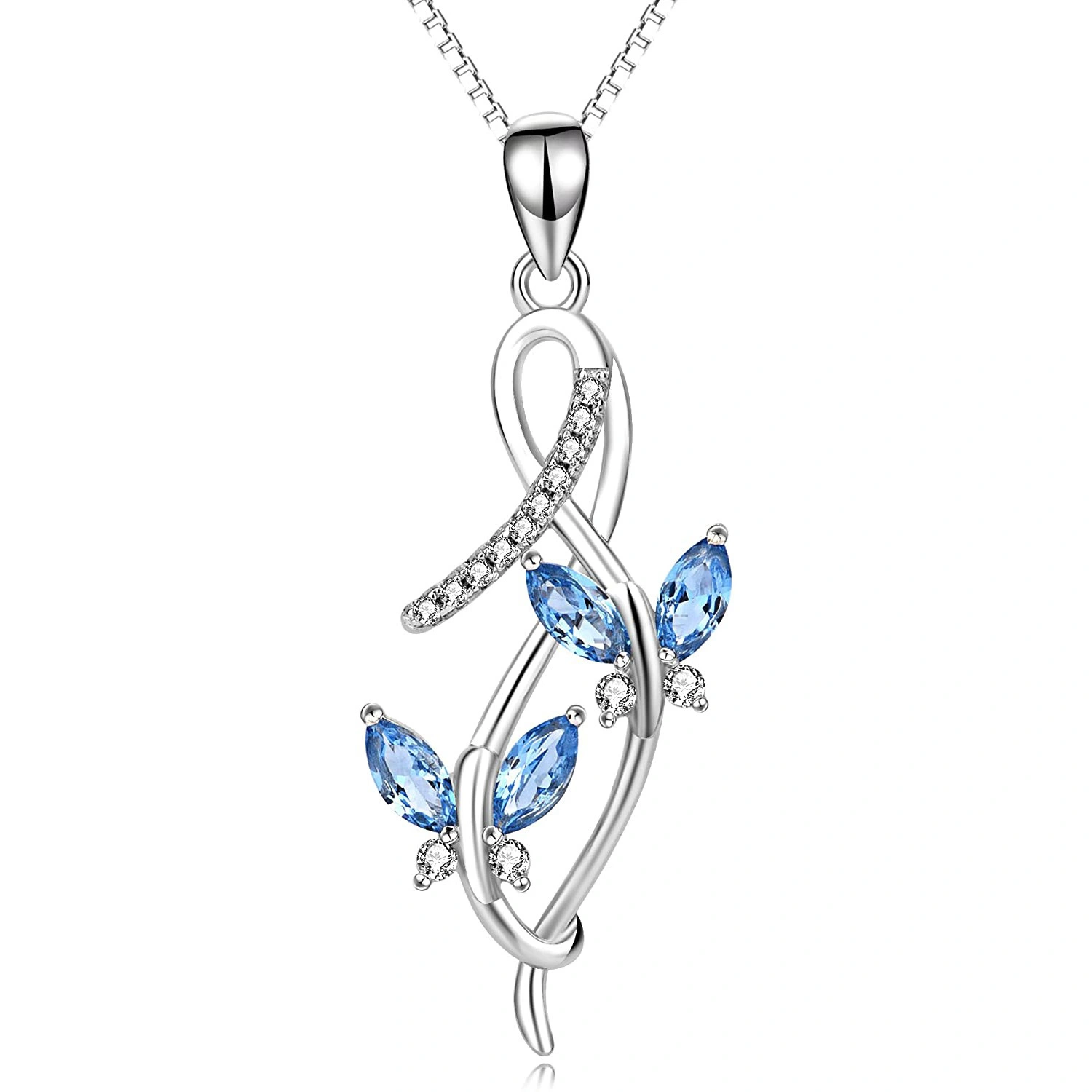Hainon hot sale wholesale Butterfly Pendant Necklace Gifts for Women Lover Gifts Gift card flannel bag set 1