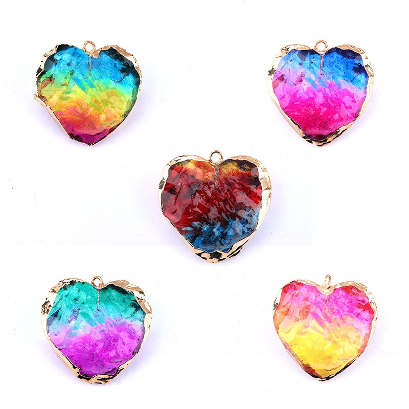 Hainon Niche design glass colorful pendant personality sweet cool clavicle chain jewelry wholesale 1