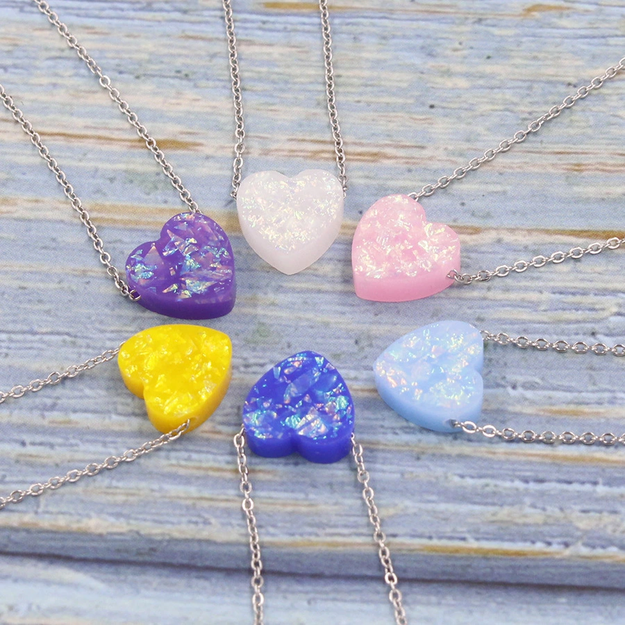 Hainon 2022 fashion Simple Necklace Stainless Steel Love Pendant Necklace Explosion jewelry wholesale 1
