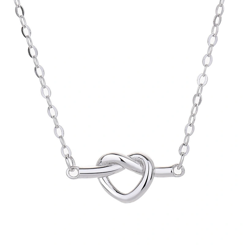 Hainon Niche temperament jewelry S925 Sterling Silver Hollow Love Knotted Necklace new Design Jewelry 1
