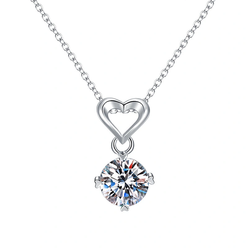 Hainon S925 sterling silver classic love necklace personality inlaid pendant trendy diamond clavicle chain 1