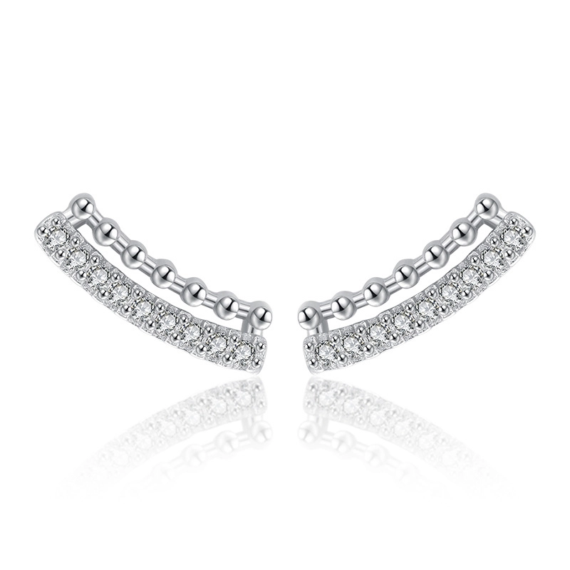 Hainon s925 sterling silver simple geometric earrings  elegant personality jewelry earrings Gift card flannel bag set 1