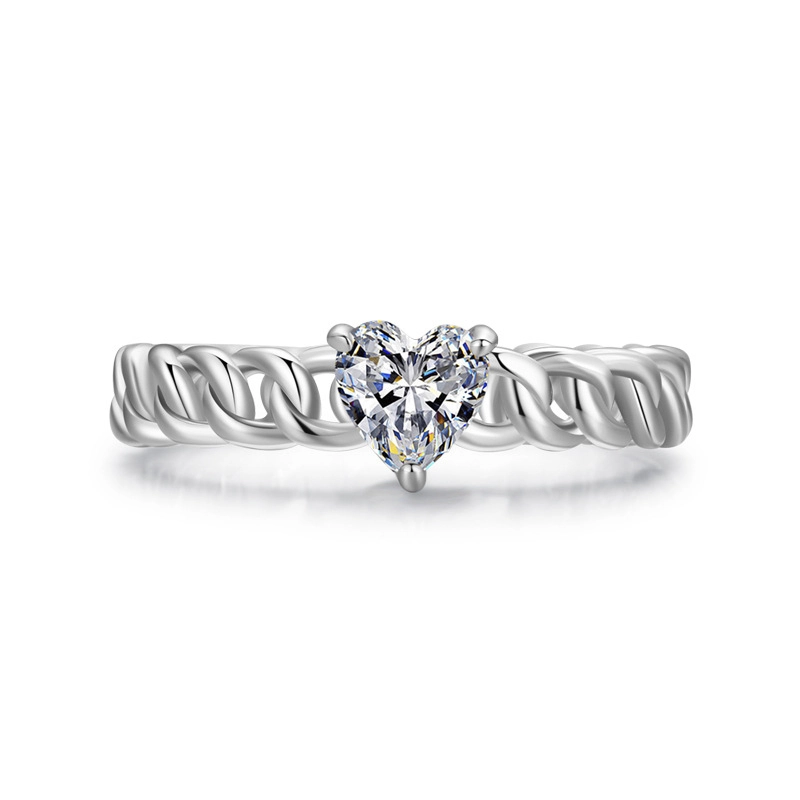 Hainon 925 sterling silver ring Hollow woven heart zircon Micro inlaid rings women wedding jewelry wholesale 2022 1