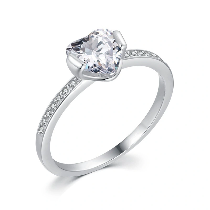 Hainon 925 sterling silver ring Romantic Flower Heart shiny zircon Micro inlaid rings women wedding jewelry wholesale 2022 1