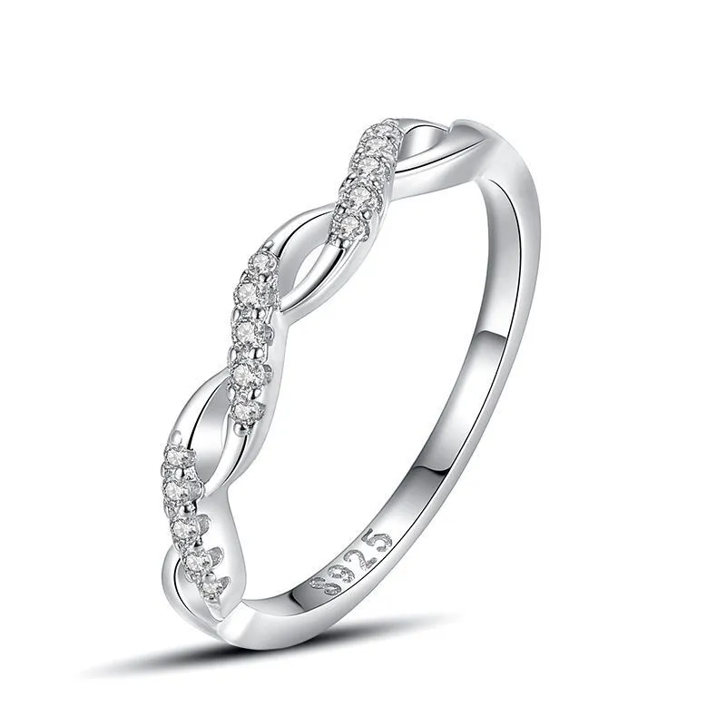 Hainon 925 sterling silver ring cross shiny zircon Micro inlaid rings women wedding jewelry wholesale 2022 1