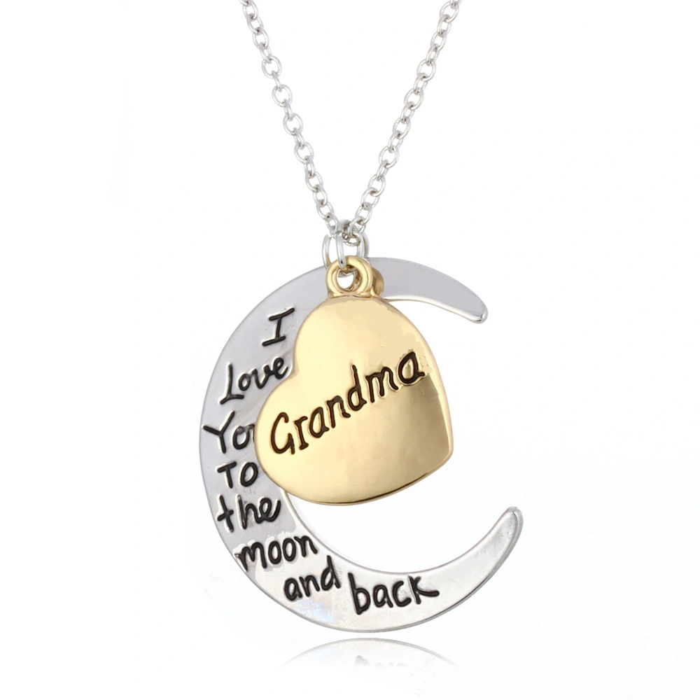 2019 Mothers Day Gift Engraved Letter Mom Pendant Necklace Women Gift Plating Silver Necklace Wholesale 1