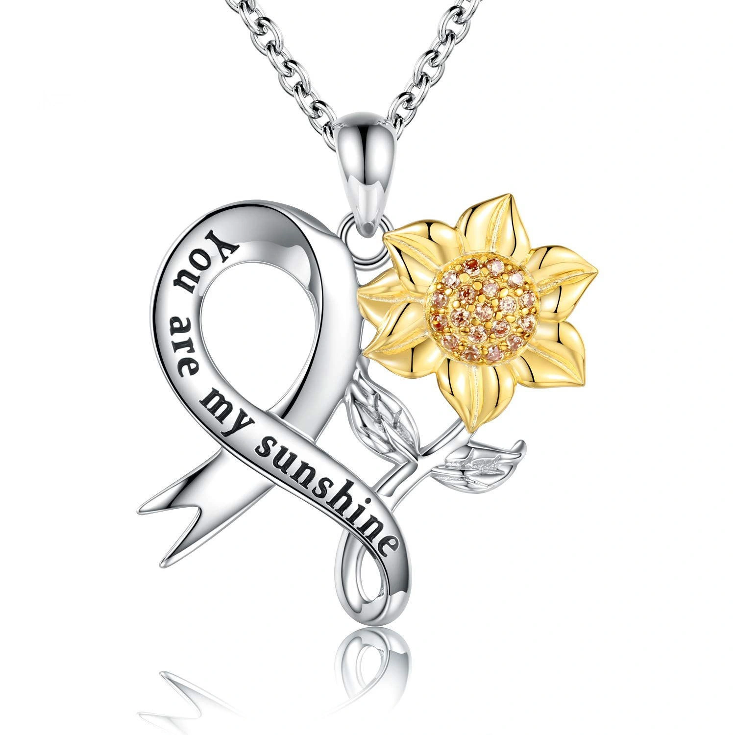 Hainon custom gold plated sunflower letter Necklace Link heart Necklace Gift for Women mom necklace 1