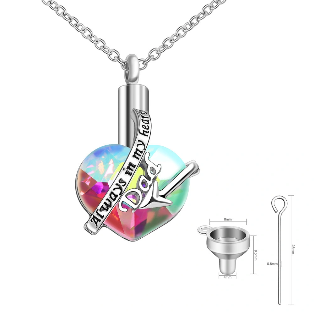 Cremation Necklace for mom Ashes Angel Urn Necklace with letter Print Memorial Ashes Necklace for Dad with Filling Kit 1