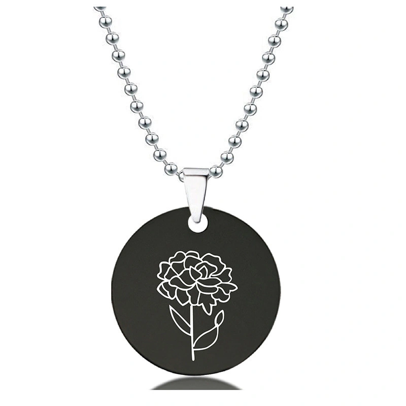 Hainon jewelry necklace May Peony flower Meaning bravery Stainless steel Necklace Gift Card boxs set 1