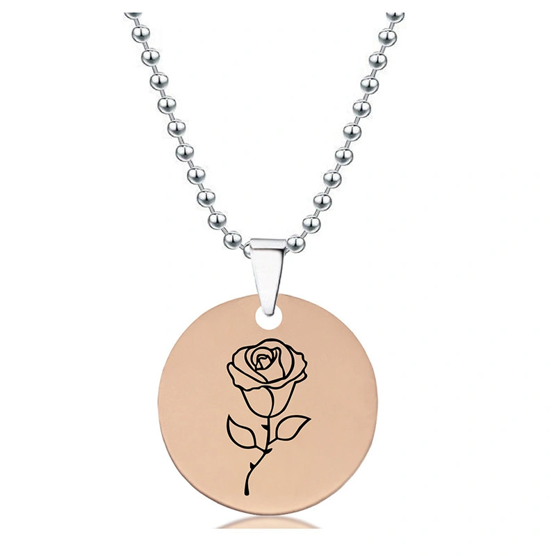 Hainon Birth Flower Necklace Engraved Custom Floral Pendant  Dainty Necklaces Personalized Jewelry Birthday Gift for Her 1