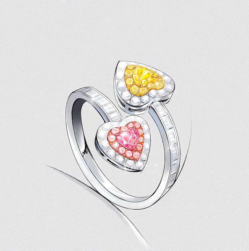Hainon Niche designer love ring female open gift birthday fashion index finger ring jewelry for girl 1
