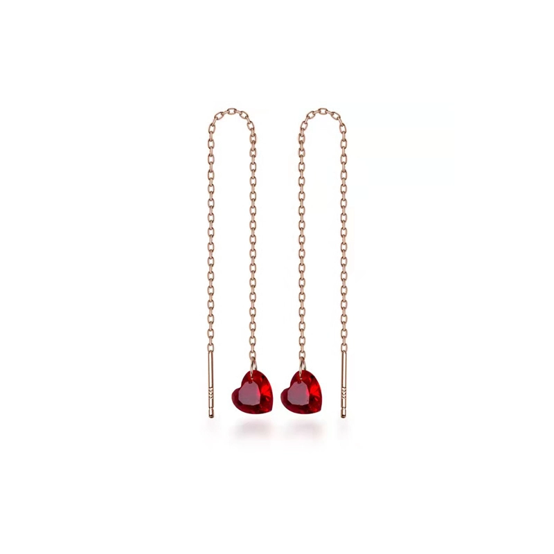 Hainon S925 silver needle white pomegranate red love earrings female simple unique earrings niche earrings 1