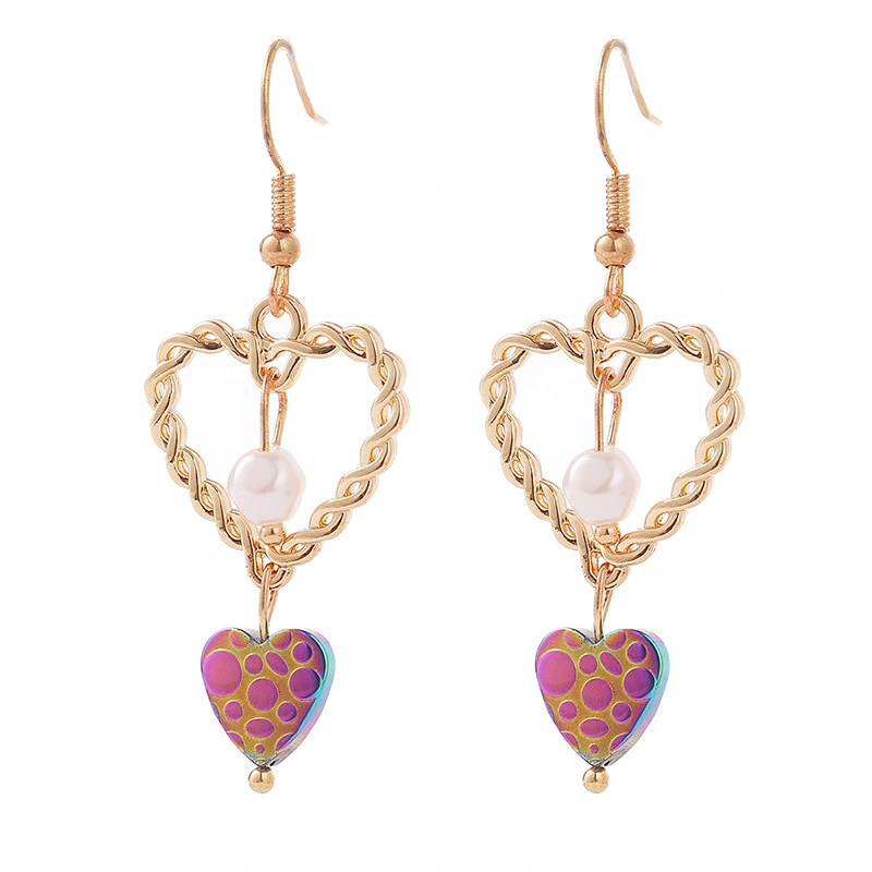 Hainon Cute Simple love pearl exquisite trend earrings creative earrings jewelry for girl wholesale 1