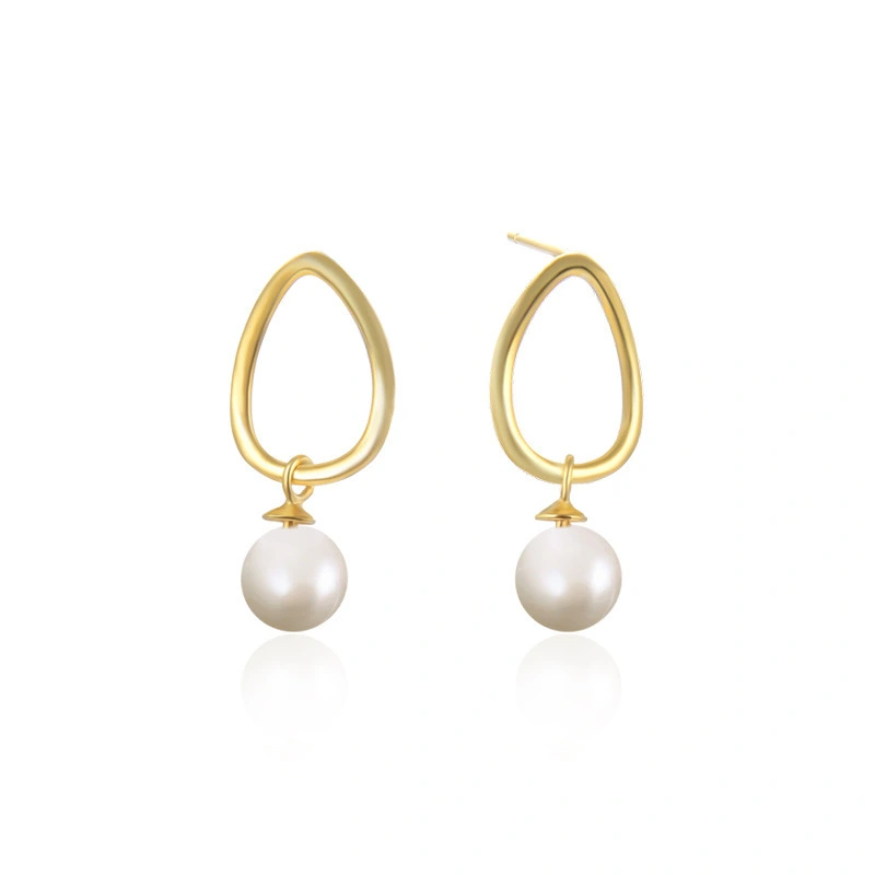 Hainon s925 Stud earrings popular cute ladies pearl Stud earrings accessories Gift card flannel bag set 1