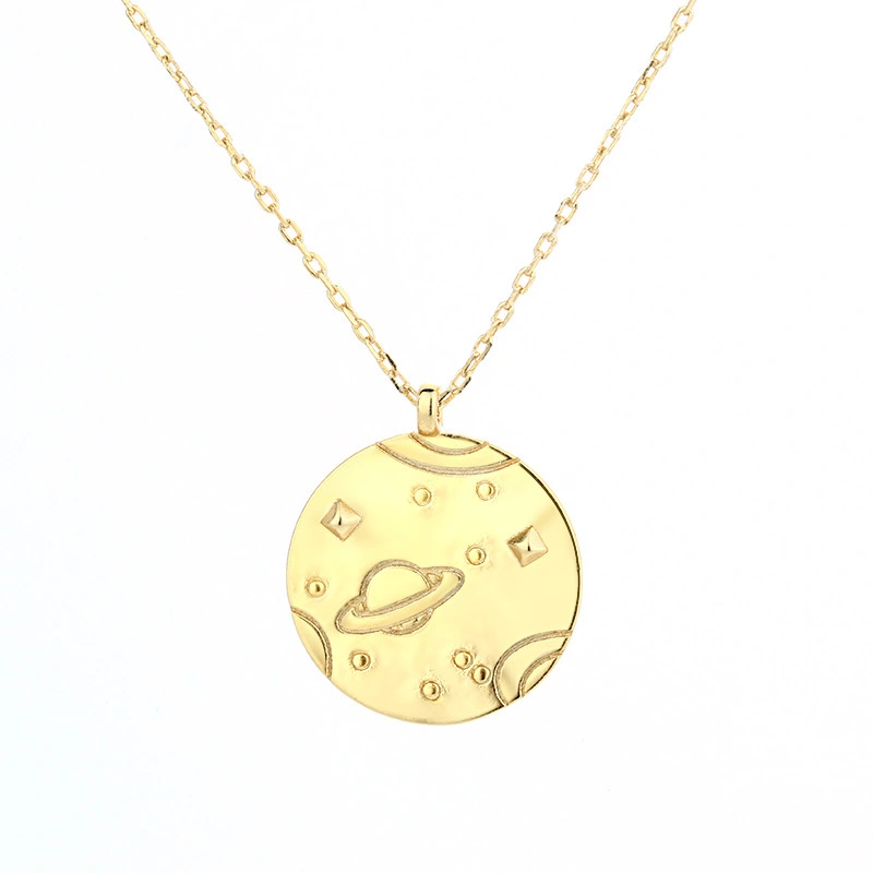 Hainon wholesale 925 Sterling Silver Necklace for Women Planet Pendant Necklaces Space Galaxy Jewelry 1