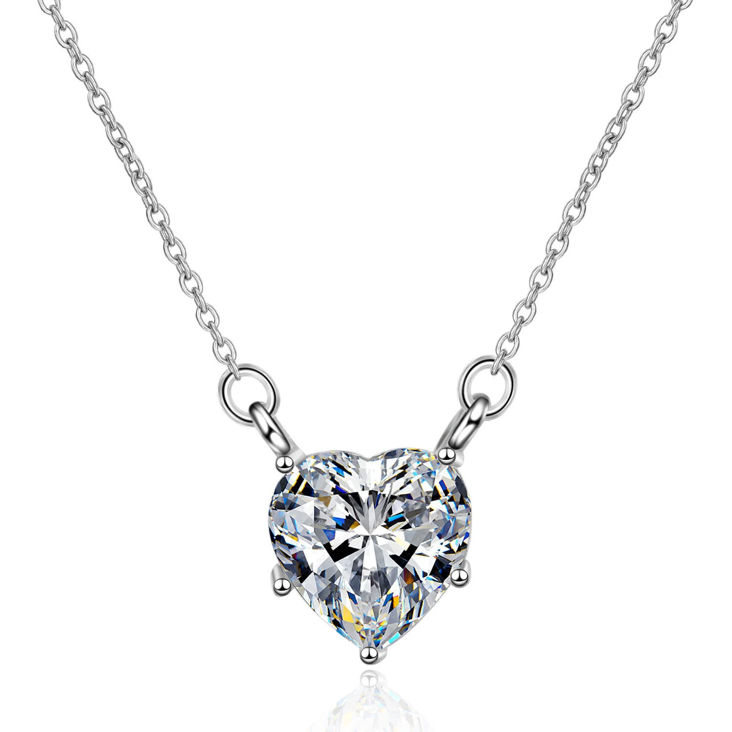Hainon Heart Necklaces For Women 6mm zircon silver plated necklace jewelry 2022 1