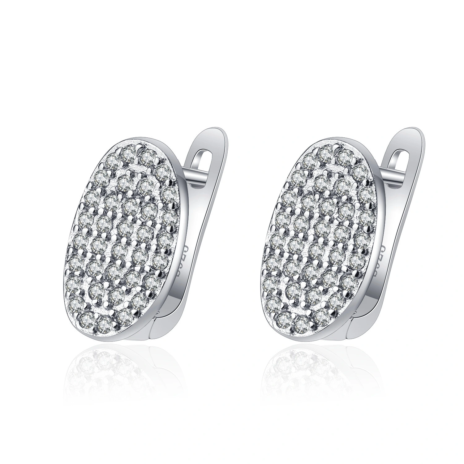 Hainon 2022 clip earrings women Oval full zircon earrings Fashion Elegant romantic gift Jewelry 1
