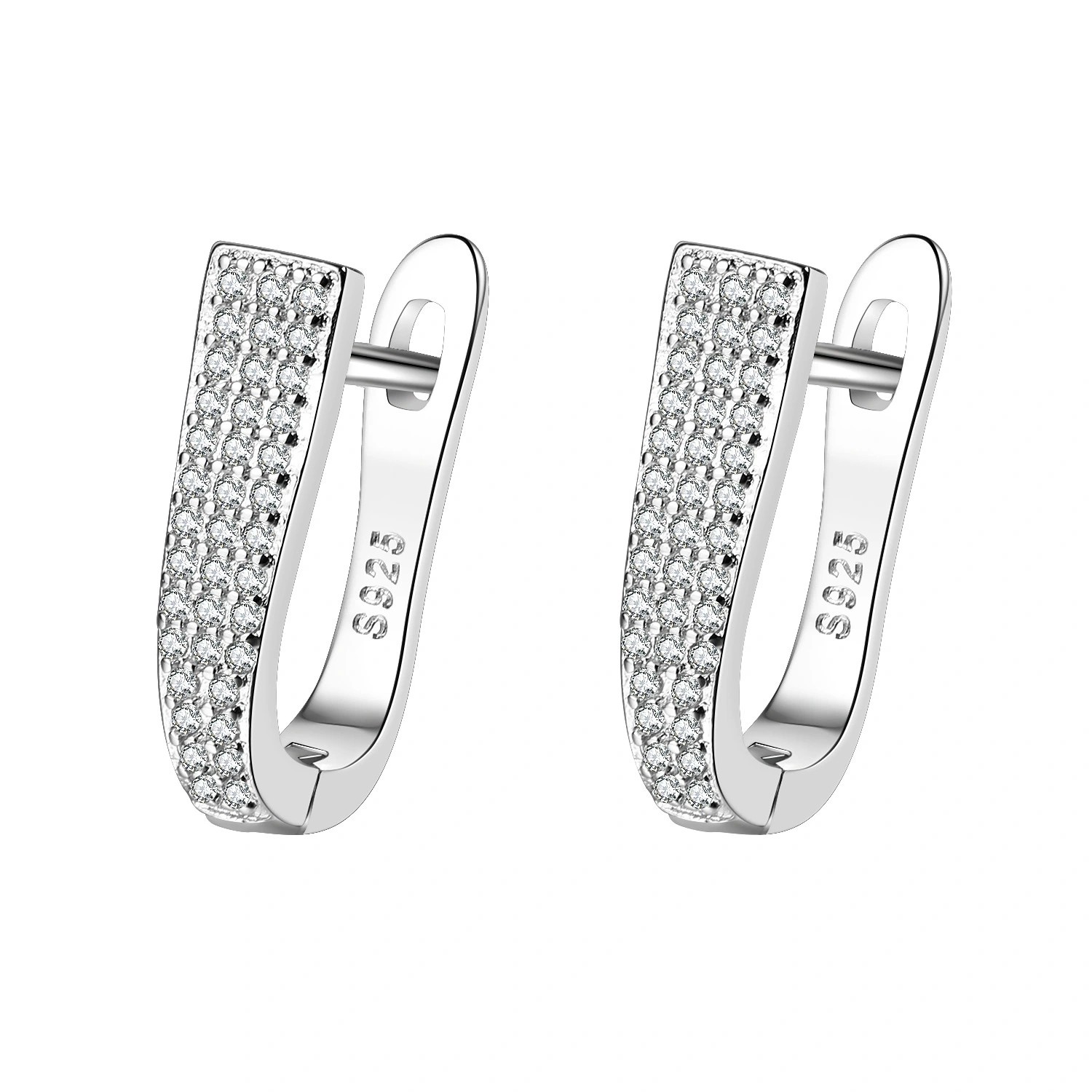 Hainon 2022 Row earrings luxury zircon clip earrings Shiny fashion jewelry New 1