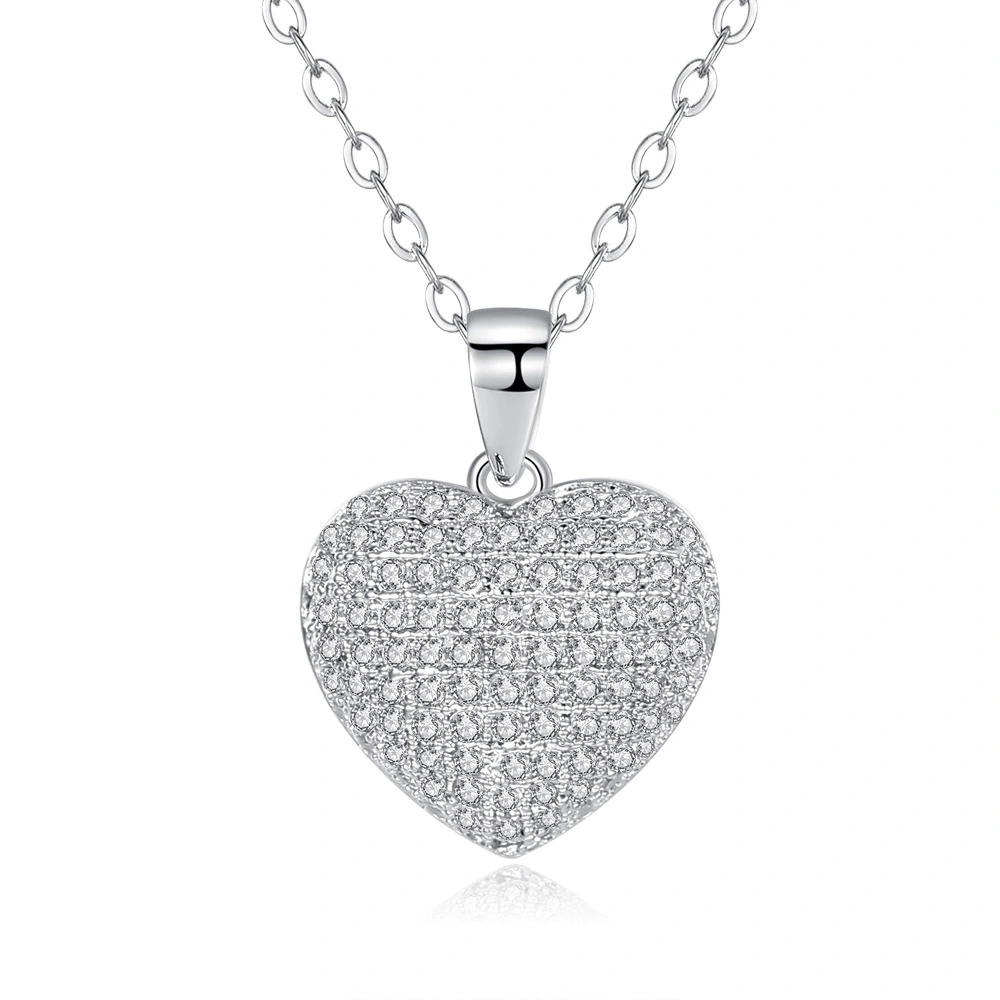 Hainon Gift Heart Necklaces For Women Micro mosaic Full zircon Heart Necklace For Women Valentine's Day Gift 2022 1