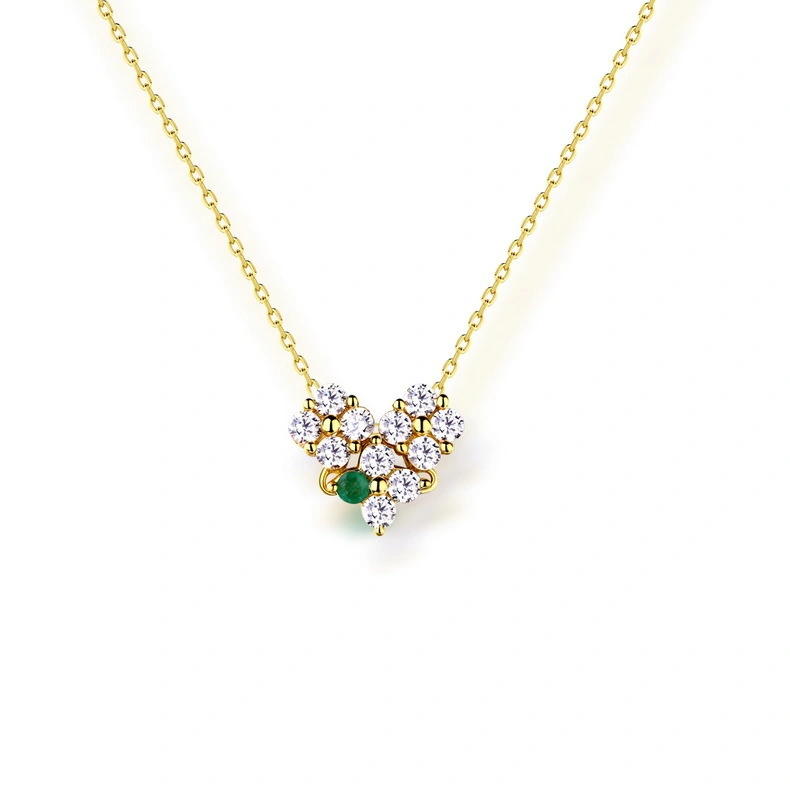 Hainon Luxury Zircon Necklace Cute Key and Love Heart Design Couple Pendant Necklace Jewelry For Women Men 1