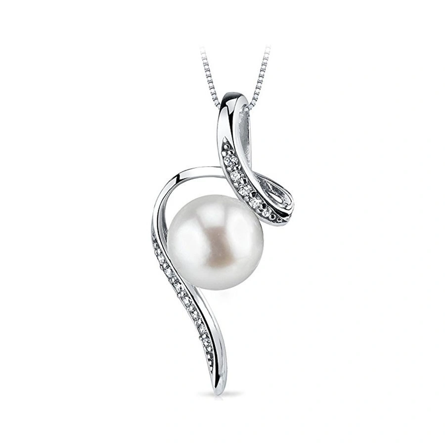 Hainon jewelry 925 silver plated pendant necklace jewelry for women Custom pearl pendant Necklaces wholesale 1