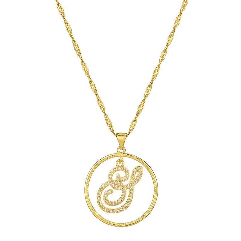 Hainon wholesale fashion zircon Gold Plated necklace for women Dainty letter Necklace Jewelry Gift card 1