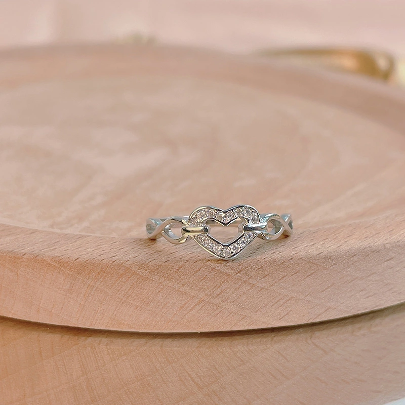 Hainon New product simple love diamond ring female ring for girlfriend gifts wholesale wedding jewelry 1