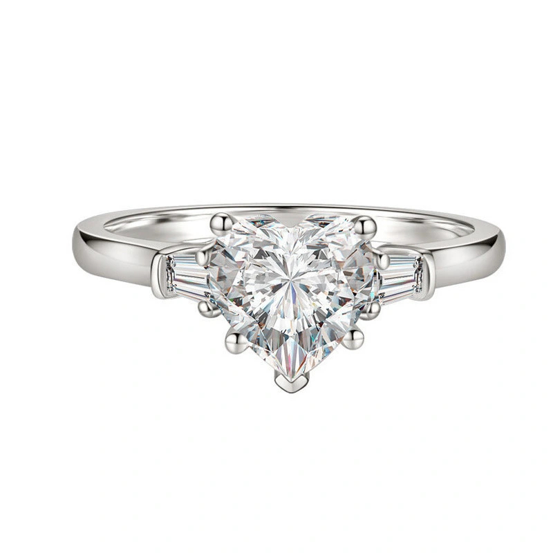 Hainon cute fashion wholesale Heart love white zircon ring women's wedding diamond ring 1