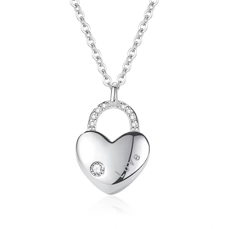 Hainon new fashion S925 sterling silver sweet necklace love clavicle chain fashion jewelry wholesale 1
