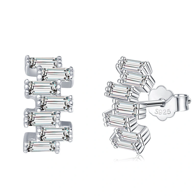Hainon s925 zircon earrings female 2021 popular new sweet jewelry simple earrings Gift card flannel bag set 1