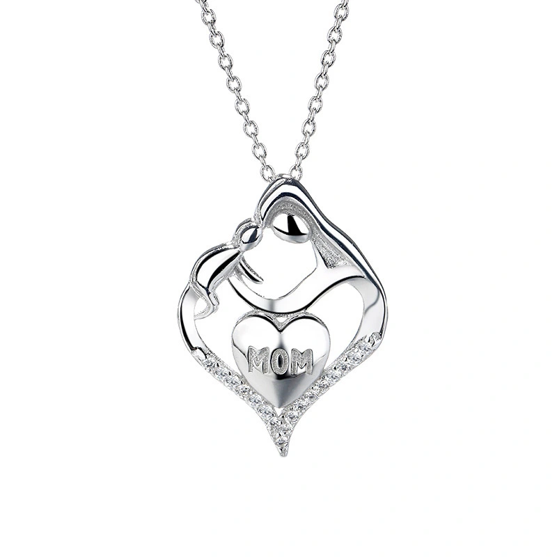 Hainon s925 parent child pendant to send mother simple ladies necklace heart pendant jewelry wholesale 1