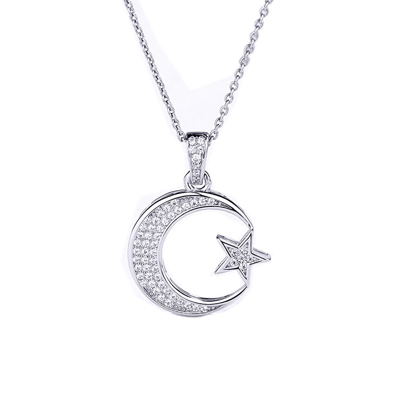 Hainon s925 sterling silver hot sale moon star pendant custom trendy female necklace pendant jewelry 1