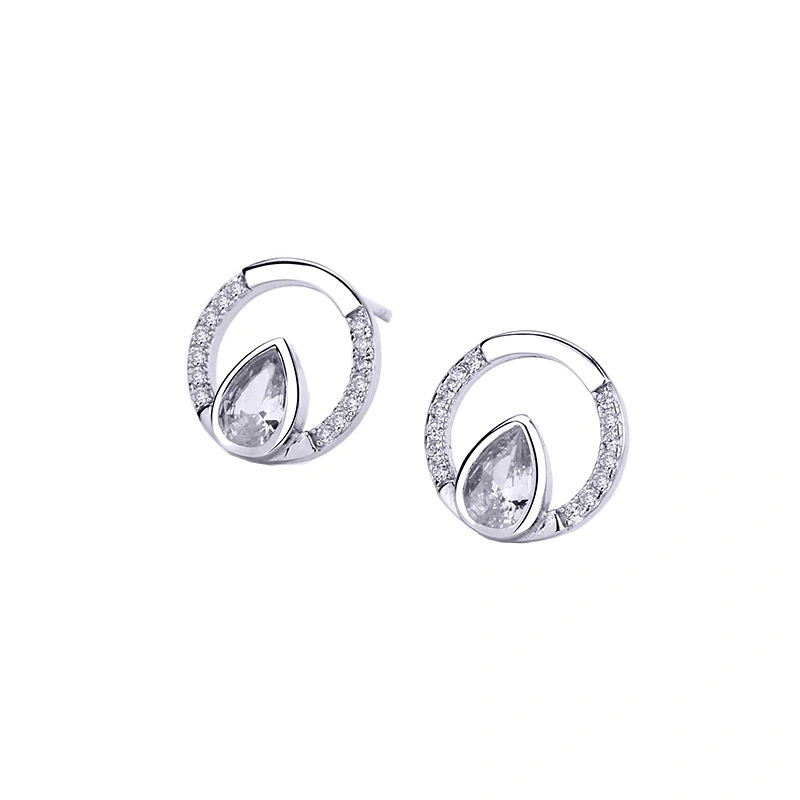 Hainon wholesale Stud Earrings Earrings for Girls Fashion Jewelry water drop zircon Earrings for Women 1