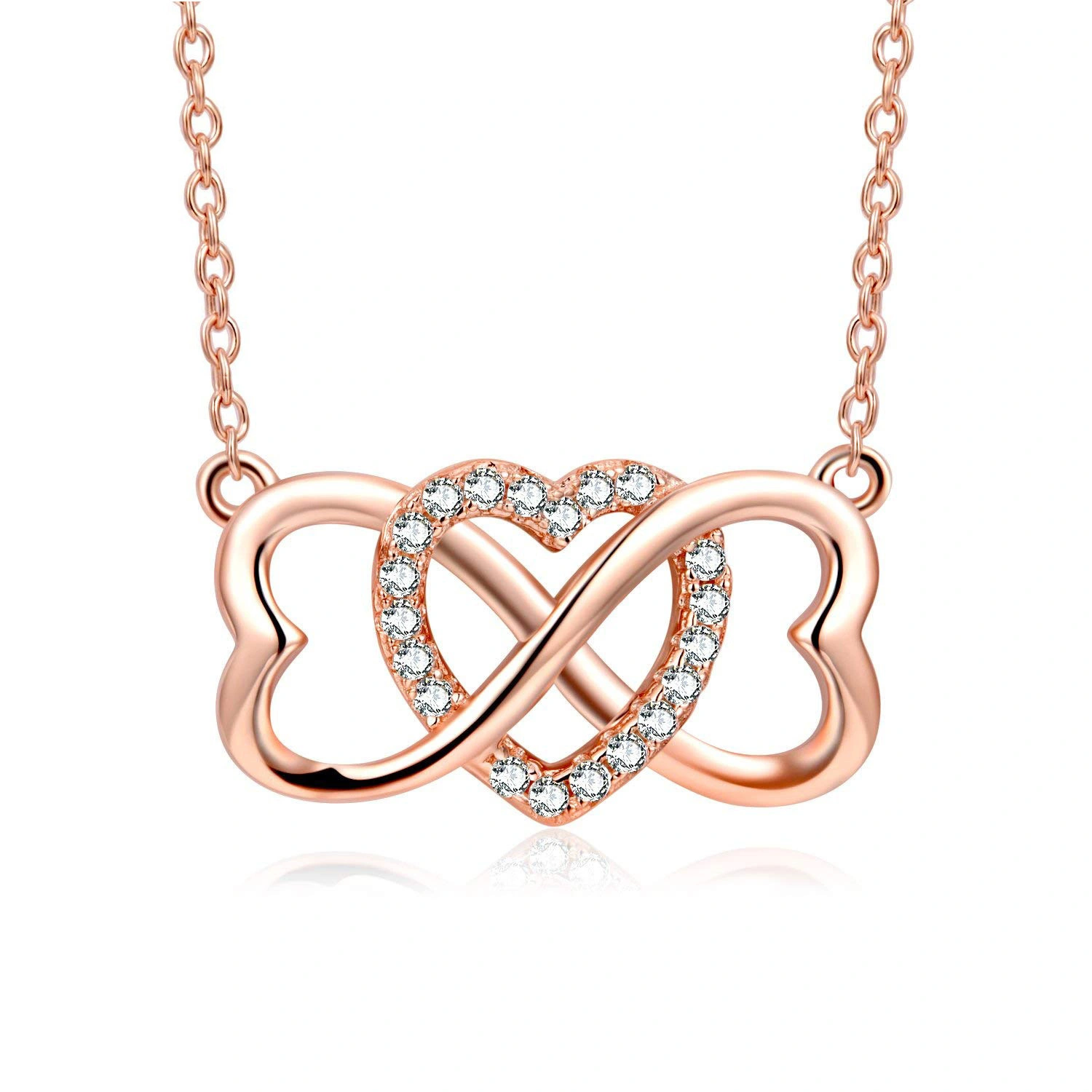 Hainon S925 Sterling Silver Pendant Love Heart Pendant Necklace Ladies Micro Inlaid 8 Pendant Wholesale Supplier 1