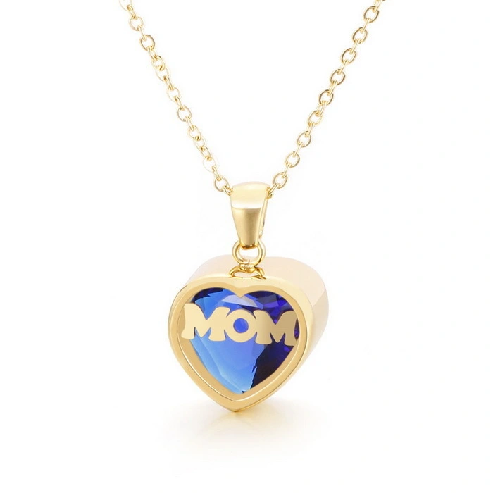 Hainon I Love You Mom Love Heart Necklace Stainless steel Rhinestone Necklace for Mom Best Mom Necklace Gift for Mother 1