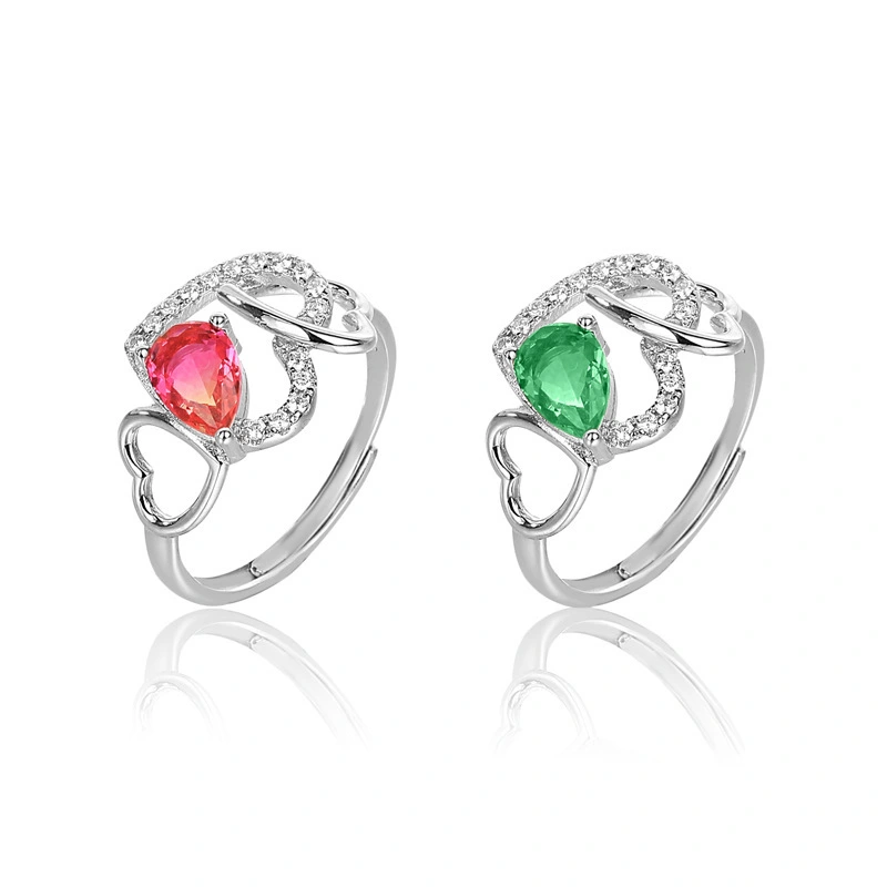 Hainon New fashion style ring female fashion creative S925 silver love diamond ring jewelry spot wholesale 1