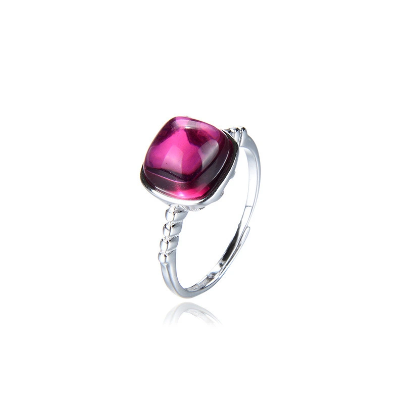 Hainon Fashion Ladies Open Ring S925 Silver Zircon Adjustable Ring Jewelry Wholesale Gift card flannel bag set 1