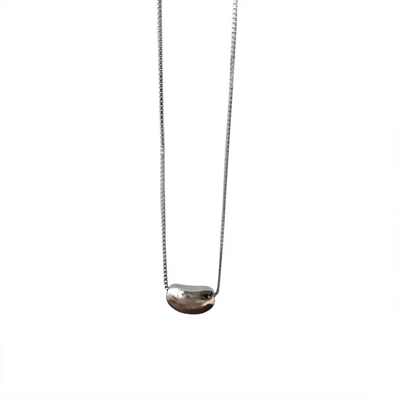 Hainon S925 sterling silver silver bean necklace simple temperament wild clavicle chain 2021 New necklace 1