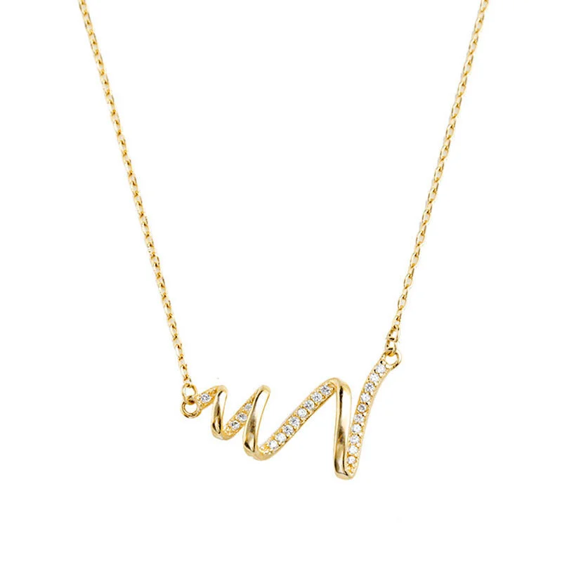 Hainon S925 sterling silver spiral wave necklace niche necklace female niche design clavicle chain female simple 1