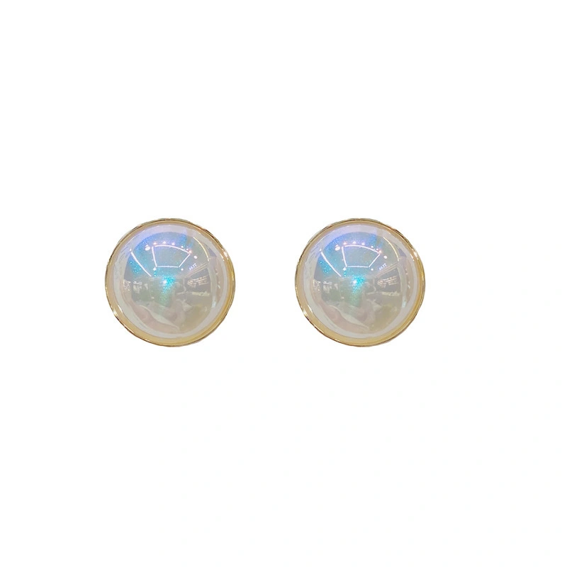 Hainon 2022 stud earrings women 15mm Mermaid Pearl Colorful Super Flash pearl earrings Classic women jewelry 1