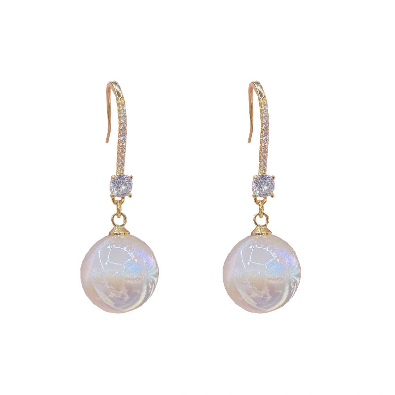 Hainon 2022 drop earrings women Mermaid Pearl Colorful Elegant Super Flash pearl earrings New fashion dropship 1