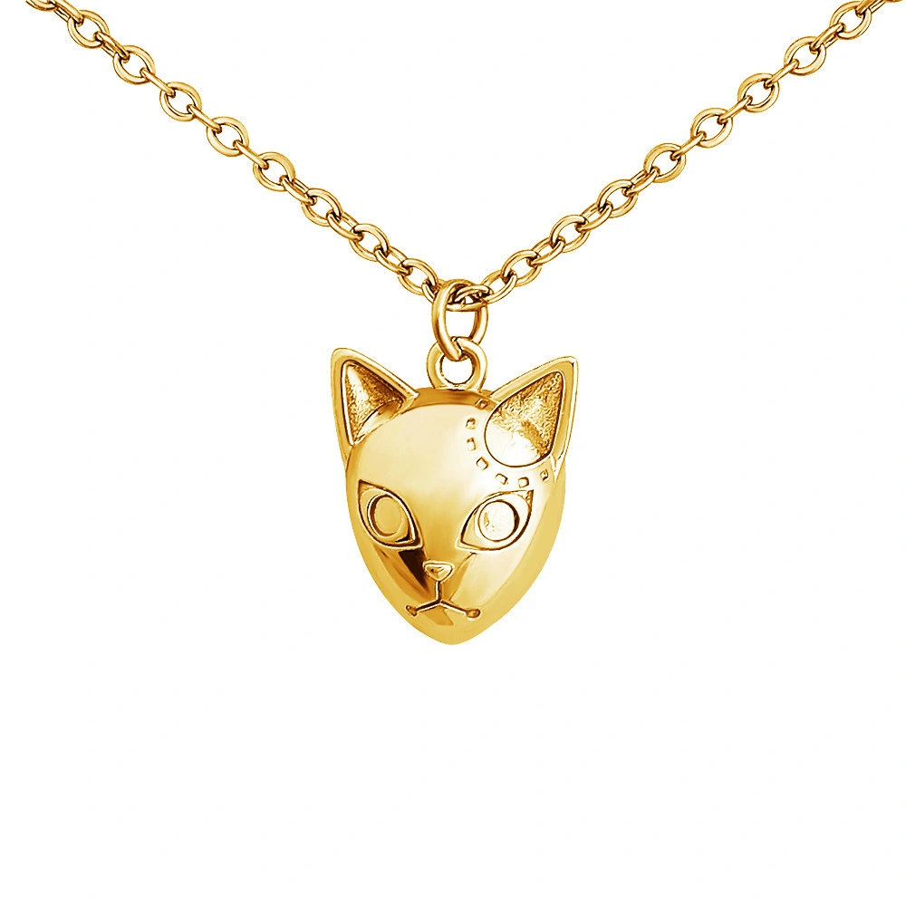Hainon Gold Filled Necklace Ocelot Head Pendant Necklace Golden Hip Hop Neutral Necklace 1