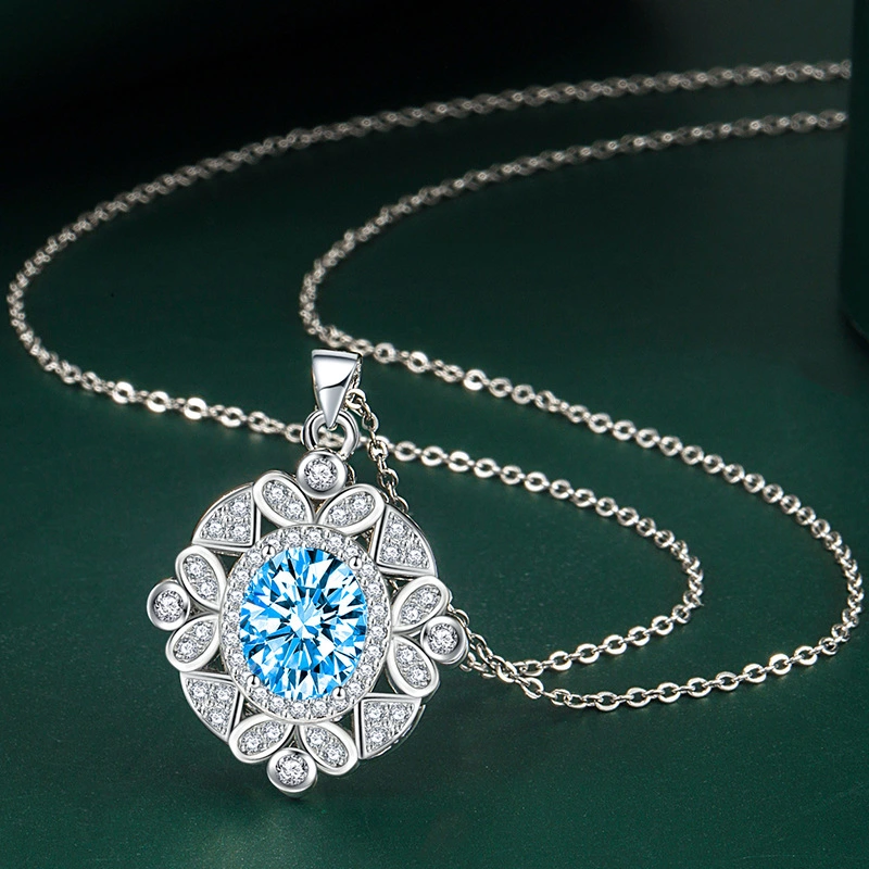 Hainon 2022 pendant necklace jewelry Big Flower Pink white yellow zircon Stainless steel necklace Low price spot wholesale 1