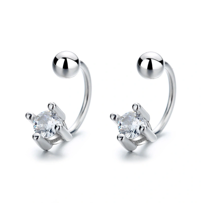 Hainon 925 silver stud earrings for women zircon white gold plated earrings jewelry wholesale 2022 1