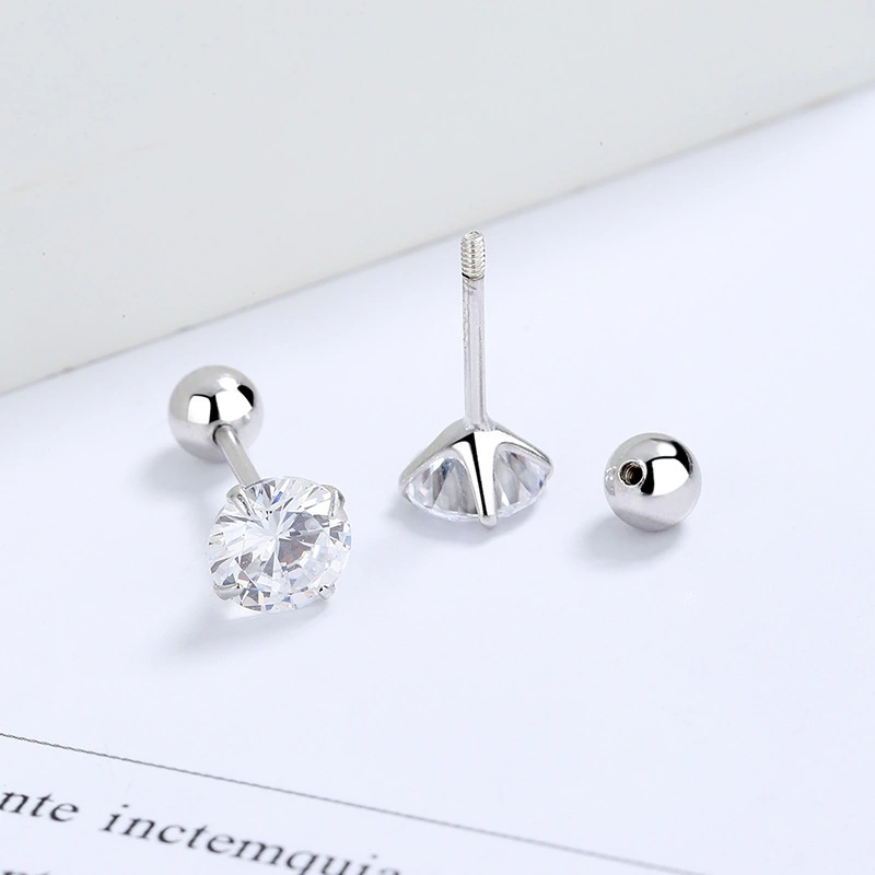 Hainon 925 silver stud earrings for women zircon 4mm 6mm 8mm gold plated earrings wholesale 2022 1